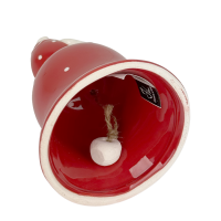 J-line Bel Keramisch Kip Rood Ø8x12cm