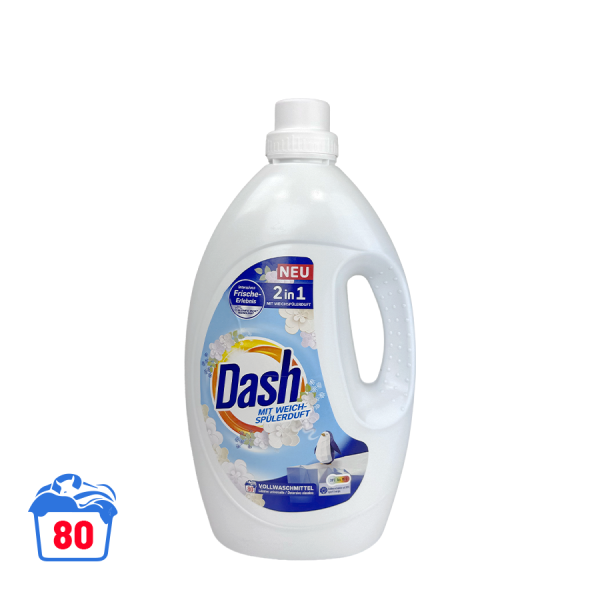 Dash Wasmiddel Met Wasverzachtergeur 2-in-1 3600ml