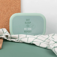 Amuse Lunchbox Medium Groen Eat Sleep Re-Use Repeat