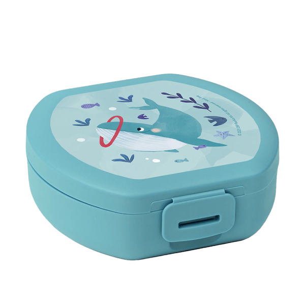 Amuse Snackbox Small Rond Blauw Walvis