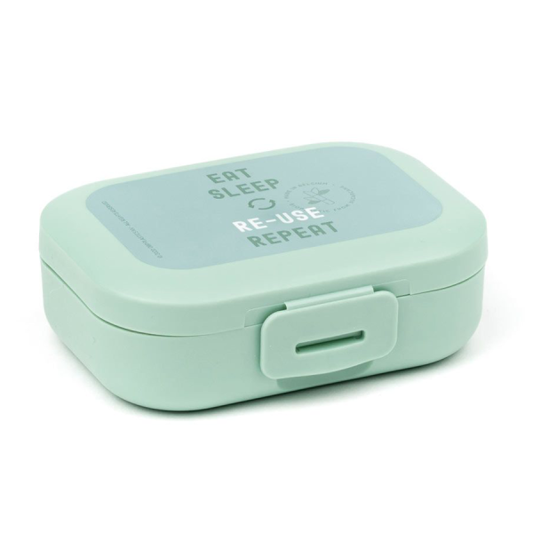 Amuse Snackbox Small Rechthoek Groen Eat Sleep Re-Use Repeat