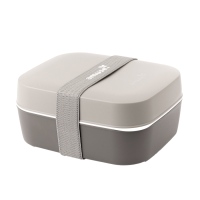 Amuse Basic Lunchbox 2-in-1 Grijs + Grijze Elastiek 4-delig