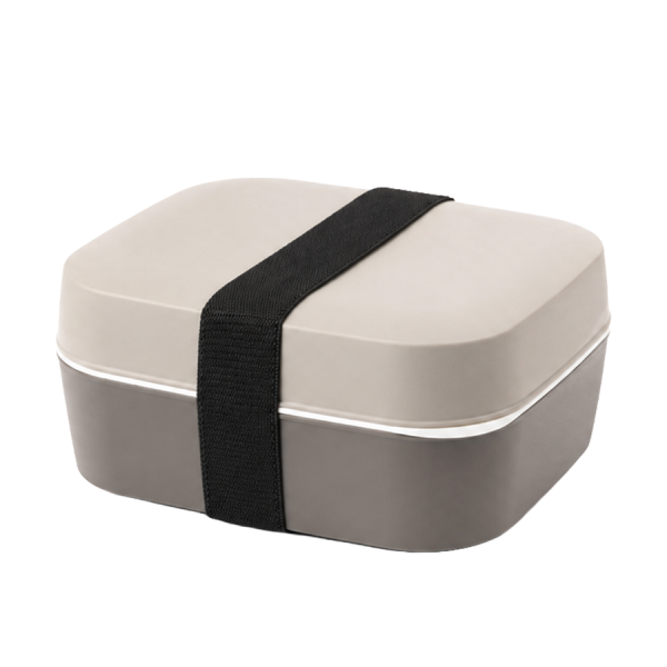 Amuse Basic Lunchbox 2-in-1 Grijs + Zwarte Elastiek 4-delig