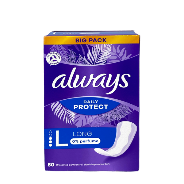 Always Daily Protect Long Inlegkruisjes 0% Perfume 50 stuks