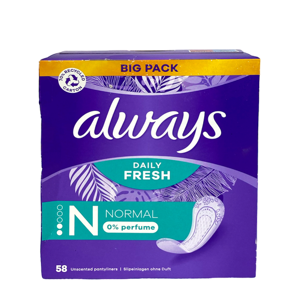 Always Daily Fresh Normal 0% Perfume 58 stuks