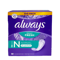 Always Daily Fresh Normal Inlegkruisjes 0% Perfume 58 stuks