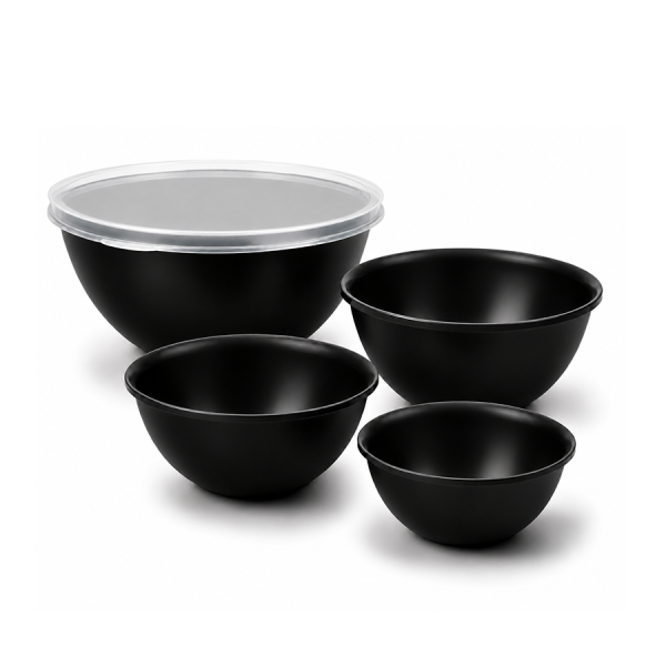 Home Creation Serving Bowl Zwart Set 4-Delig