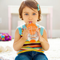 Munchkin Tip & Sip Straw Cup Weighted 207ml Oranje