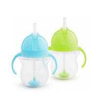 Munchkin Tip & Sip Straw Cup Weighted 207ml Groen/Blauw Set 2-delig