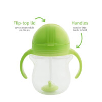 Munchkin Tip & Sip Straw Cup Weighted 207ml Groen/Blauw Set 2-delig