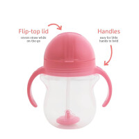 Munchkin Tip & Sip Straw Cup Weighted 207ml Roze/Paars Set 2-delig