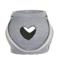 Lantaarn Niva Hartje Grijs Ø15x13cm