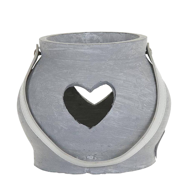 Lantaarn Niva Hartje Grijs Ø15x13cm