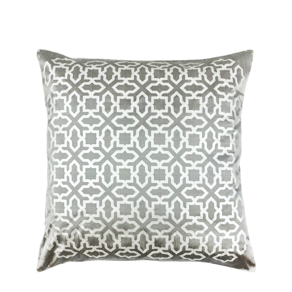 SEQ Home Zijden Kussenhoes Zilver/Wit 45x45cm