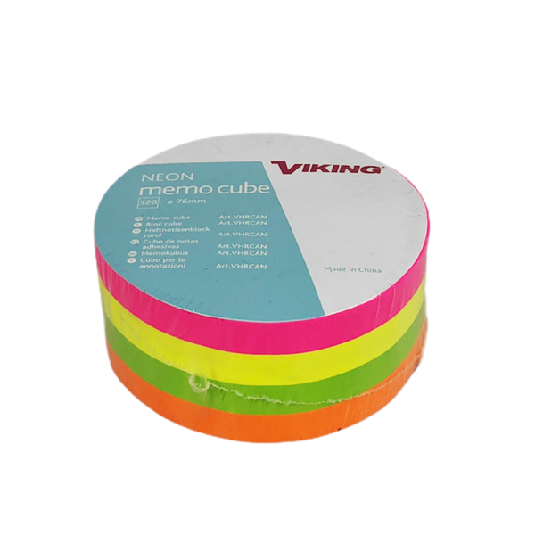 Viking Memo Cube Neon Ø76mm 320 vellen