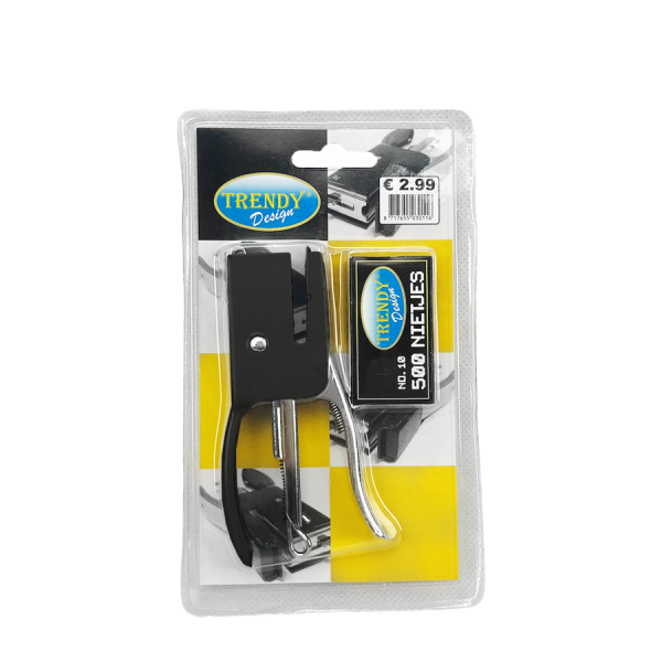 Trendy Design Nietmachine Mini Met Nietjes Zwart